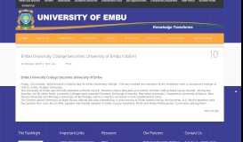 
							         Embu University College becomes University of Embu (UoEm)								  
							    