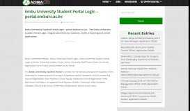 
							         Embu University Student Portal Login - portal.embuni.ac.ke								  
							    