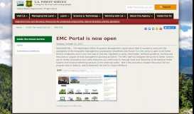 
							         EMC Portal is now open | US Forest Service								  
							    