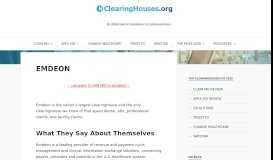 
							         EMDEON Clearinghouse Review and User Ratings								  
							    