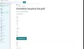 
							         Emeditek hospital list.pdf | Mobile App | Identity Document - Scribd								  
							    
