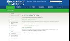 
							         Emergencies & After Hours - Shenandoah Oncology								  
							    