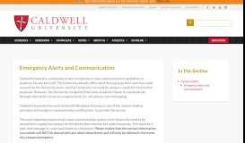 
							         Emergency Alerts and Communication - Caldwell University, New Jersey								  
							    