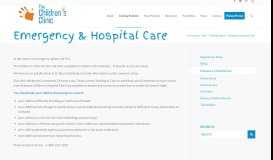 
							         Emergency & Hospital Care - The Children's Clinic - Pediatricians								  
							    