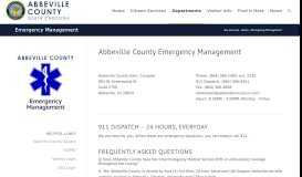 
							         Emergency Management | Abbeville County, South Carolina								  
							    