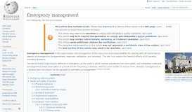 
							         Emergency management - Wikipedia								  
							    