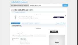 
							         emergo5.sabre.com at WI. Community Portal - Website Informer								  
							    