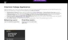 
							         Emerson College Application								  
							    