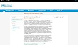 
							         EMF research databases - WHO								  
							    