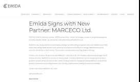 
							         Emida Signs with New Partner: MARCECO Ltd.								  
							    