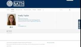 
							         Emily Taylor — the University of Bath's research portal								  
							    