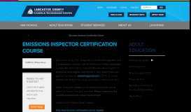 
							         Emissions Inspector Certification Course - Lancaster County Career ...								  
							    