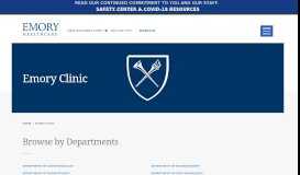 
							         Emory Clinic Departments - Emory Healthcare								  
							    