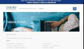 
							         Emory Healthcare Patient Portal - Atlanta, GA - Emory Healthcare								  
							    