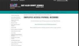 
							         Employee Access/Payroll Records - East Allen County Schools								  
							    