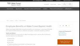 
							         Employee Benefits at Wake Forest Baptist Health | Wake Forest ...								  
							    