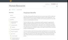
							         Employee Benefits - Human Resources - City of Baltimore								  
							    