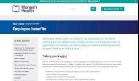 
							         Employee Benefits - Monash Health								  
							    