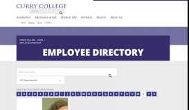 
							         Employee Directory | Curry College								  
							    