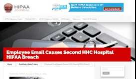
							         Employee Email Causes Second HHC Hospital HIPAA Breach								  
							    