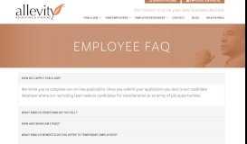 
							         Employee FAQ | Job Hunting | Chico, CA | Allevity Recruiting & Staffing								  
							    