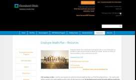 
							         Employee Health Plan – Resources - Resources - Cleveland Clinic ...								  
							    