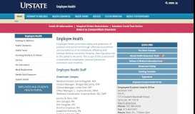 
							         Employee Health | SUNY Upstate Medical University								  
							    