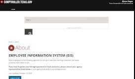 
							         Employee Information System (EIS) - Texas Comptroller - Texas.gov								  
							    