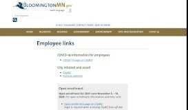 
							         Employee links | City of Bloomington MN								  
							    