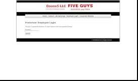 
							         Employee Login - Boone5 | Five Guys Burgers and Fries								  
							    