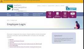 
							         Employee Login - Southern New Hampshire Health								  
							    