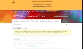 
							         Employee Login - Valley Medical Center								  
							    