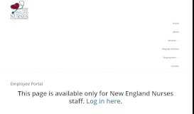 
							         Employee Portal - New England Nurses								  
							    