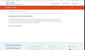 
							         Employee Portal Status Update - CCPS - Clayton County Public Schools								  
							    