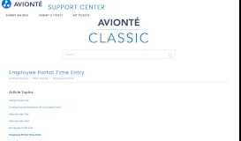 
							         Employee Portal Time Entry - Avionte Support Center								  
							    