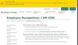 
							         Employee Recognition: I AM COD - College of DuPage								  
							    