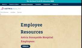 
							         Employee Resources | Astria Health								  
							    