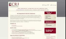 
							         Employee Resources - CRJ Staff Area								  
							    