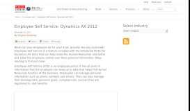 
							         Employee Self Service- Dynamics AX 2012 - I.B.I.S. Inc.								  
							    
