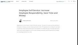 
							         Employee Self-Service: Increase Responsibility, Save Time and Money								  
							    