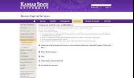 
							         Employee Self Service Instructions - Kansas State University								  
							    