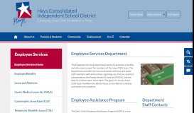 
							         Employee Services / Employee Services Home - Hays CISD								  
							    