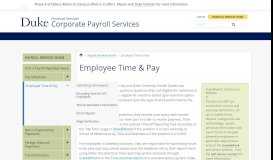 
							         Employee Time & Pay | Corporate Payroll Services | Duke								  
							    