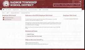 
							         Employee Web Portal - Radnor Township School District								  
							    