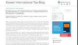 
							         Employees of International Organisations: Pensions Taxation - Kluwer ...								  
							    