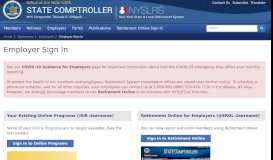 
							         Employer Sign In | NYSLRS | Office of the New York State Comptroller								  
							    