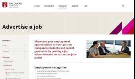 
							         Employers – Advertise a job - Macquarie University								  
							    