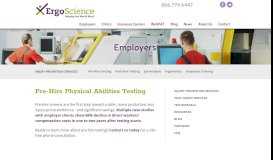 
							         Employers - Pre-Hire Testing - ErgoScience								  
							    