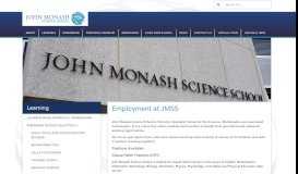 
							         Employment at JMSS - John Monash Science School								  
							    