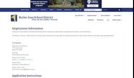 
							         Employment - Butler Area School District								  
							    